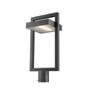 Z-Lite Luttrel 1 Light Outdoor Post Mount Fixture, Black & Frosted 566PHBR-BK-LED